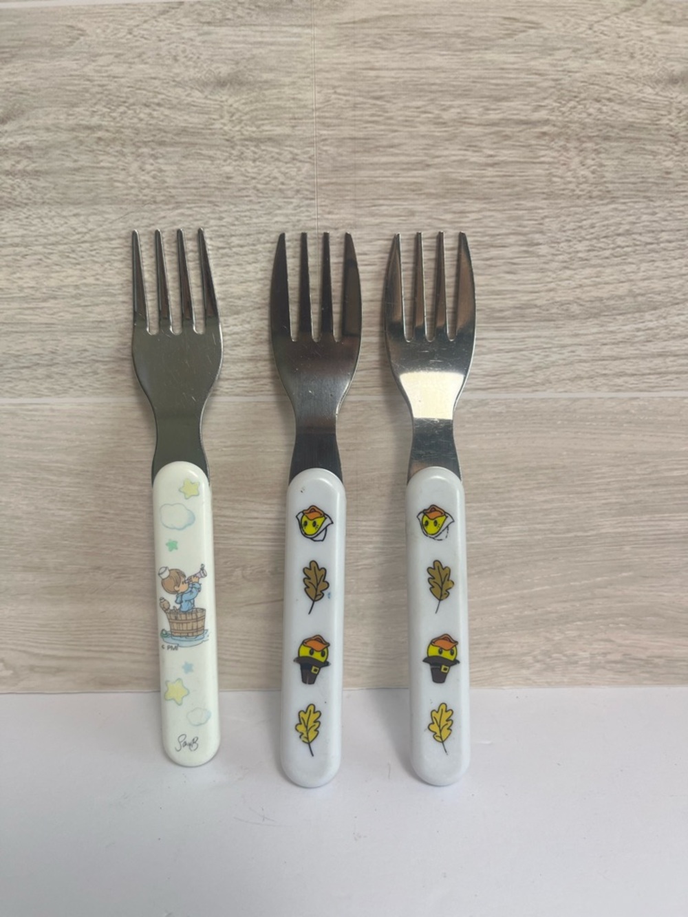 Vintage Forks Baby Toddler Stainless Feeding Utensils 3 Pieces